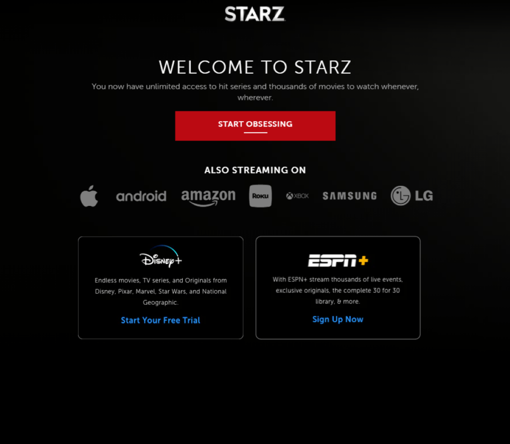 Welcome to Starz 
