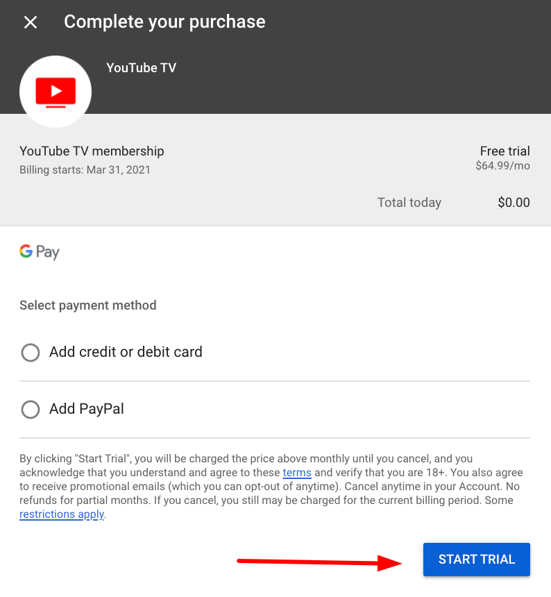 Start Your YouTube TV Free Trial