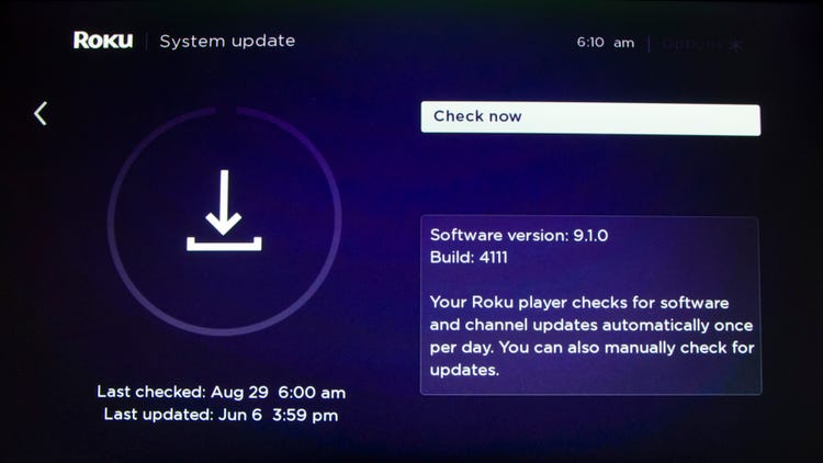 Check For Roku Updates