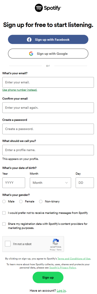 Spotify Signup