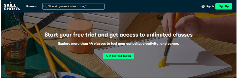 Skillshare Free Trial-Home Page