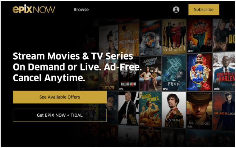 Epix Free Trial -Official Page