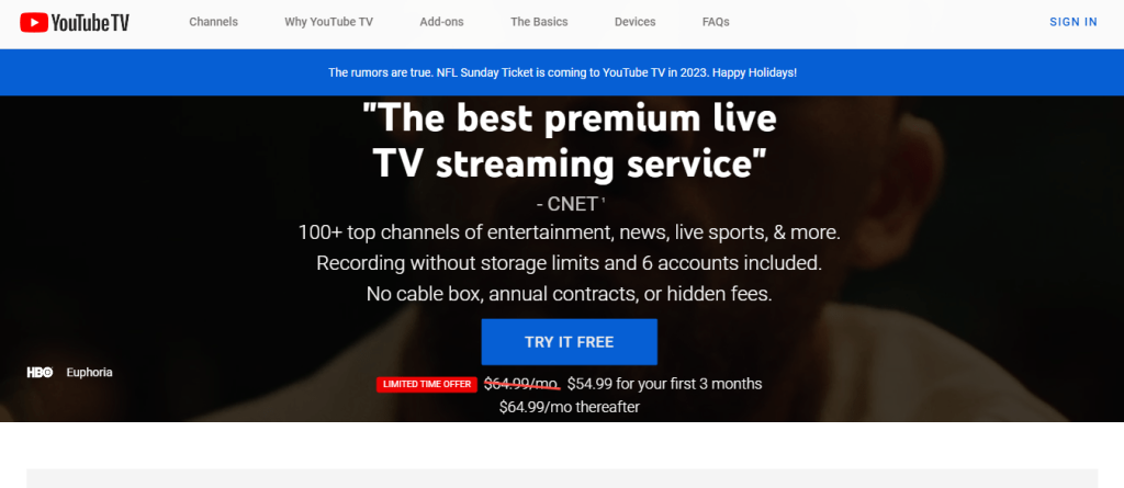 Streaming Services-YouTube TV