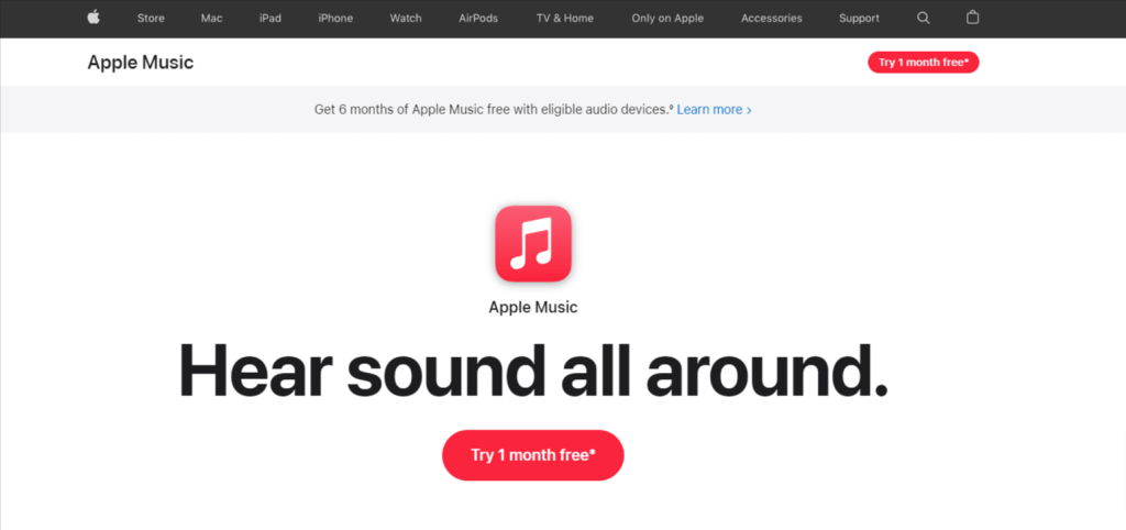 Apple Music Homepage
