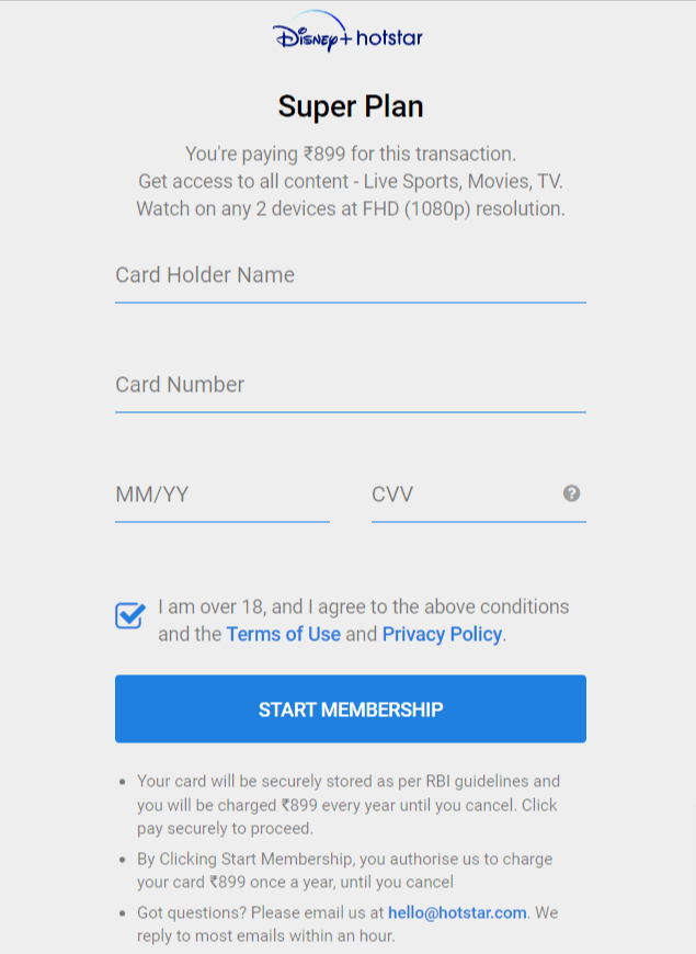 Enter Payment Details