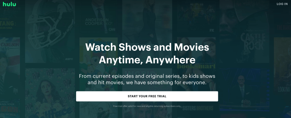 Start Your Free Trial On Hulu